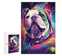 Puzzles for Teenagers 1000 PCS Colorful Bulldog in Space Artwork Puzzle For Teenagers Analysis And Logic Difficult And Challenge Great Gift for Gaming 1000 PCS