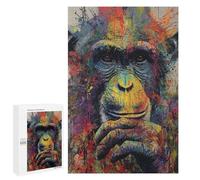 Puzzles for Teenagers 1000 PCS Colorful Chimpanzee Art Print Jigsaws for Adults Puzzle For Family Fun Help The Brain Exercise Great Gift for Gaming 1000 PCS