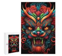 Puzzles for Teenagers 1000 PCS Colorful Dragon Mask Artwork Jigsaws for Adults Puzzle Pattern Assembly Challenging To Complete Family Fun & Game Night 1000 PCS