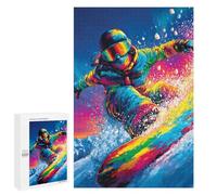 Puzzles for Teenagers 1000 PCS Colorful Snowboarder Action Puzzles for Teenagers Difficult Challenge Train Your Brain And Hands Brainteaser Family Games 1000 PCS