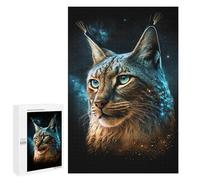 Puzzles for Teenagers 1000 PCS Cosmic Lynx Portrait-11 Jigsaws for Adults Puzzle Pattern Assembly Challenging To Complete Family Fun & Game Night 1000 PCS