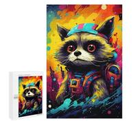 Puzzles for Teenagers 1000 PCS Cosmic Raccoon Adventure Puzzles for Teenagers Difficult Challenge Train Your Brain And Hands Brainteaser Family Games 1000 PCS