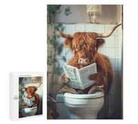 Puzzles for Teenagers 1000 PCS Cow Reading Newspaper on Toilet-4 Puzzles for Teenagers Difficult Challenge Train Your Brain And Hands Brainteaser Family Games 1000 PCS