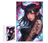 Puzzles for Teenagers 1000 PCS Devilish Demon Girl Jigsaws for Adults Puzzle Pattern Assembly Challenging To Complete Family Fun & Game Night 1000 PCS