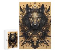 Puzzles for Teenagers 1000 PCS Divine Black Wolf Jigsaws for Adults Puzzle Pattern Assembly Challenging To Complete Family Fun & Game Night 1000 PCS