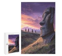 Puzzles for Teenagers 1000 PCS Easter Island Statues Sunset Puzzle For Teenagers Staycation Kill Time for Birthday, Chrismas Family Fun & Game Night 1000 PCS