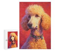 Puzzles for Teenagers 1000 PCS Fluffy Poodle with Red Background Jigsaws for Adults Puzzle For Family Fun Help The Brain Exercise Great Gift for Gaming 1000 PCS