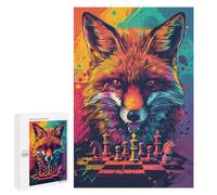 Puzzles for Teenagers 1000 PCS Fox Chess Strategy Art Print Puzzle For Teenagers Staycation Kill Time for Birthday, Chrismas Family Fun & Game Night 1000 PCS