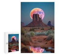 Puzzles for Teenagers 1000 PCS Full Moon Over Monument Valley Puzzle For Teenagers Analysis And Logic Difficult And Challenge Great Gift for Gaming 1000 PCS