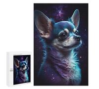 Puzzles for Teenagers 1000 PCS Galactic Chihuahua Portrait -2 Jigsaws for Adults Puzzle Pattern Assembly Challenging To Complete Family Fun & Game Night 1000 PCS