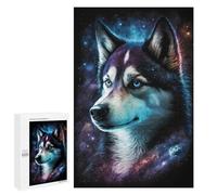 Puzzles for Teenagers 1000 PCS Galactic Husky Portrait -1 Jigsaws for Adults Puzzle Pattern Assembly Challenging To Complete Family Fun & Game Night 1000 PCS