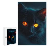 Puzzles for Teenagers 1000 PCS Glowing Eyes Black Cat Puzzles for Teenagers Difficult Challenge Train Your Brain And Hands Brainteaser Family Games 1000 PCS