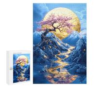 Puzzles for Teenagers 1000 PCS Golden Moonlit Blossom Landscape Puzzle For Teenagers Staycation Kill Time for Birthday, Chrismas Family Fun & Game Night 1000 PCS