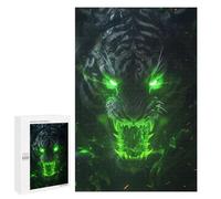 Puzzles for Teenagers 1000 PCS Green Tiger Roar -1 Jigsaws for Adults Puzzle Pattern Assembly Challenging To Complete Family Fun & Game Night 1000 PCS