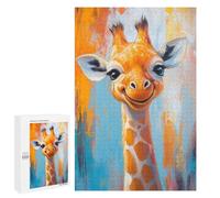 Puzzles for Teenagers 1000 PCS Happy Giraffe Painting Artwork Puzzles for Teenagers Difficult Challenge Train Your Brain And Hands Brainteaser Family Games 1000 PCS