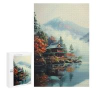 Puzzles for Teenagers 1000 PCS Japanese Zen Lake House Puzzle For Teenagers Analysis And Logic Difficult And Challenge Great Gift for Gaming 1000 PCS