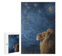 Puzzles for Teenagers 1000 PCS Lion Under Starry Sky Jigsaws for Adults Puzzle For Family Fun Help The Brain Exercise Great Gift for Gaming 1000 PCS