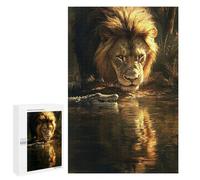 Puzzles for Teenagers 1000 PCS Lion Vs Crocodile Jungle Showdown-1 Puzzles for Teenagers Difficult Challenge Train Your Brain And Hands Brainteaser Family Games 1000 PCS