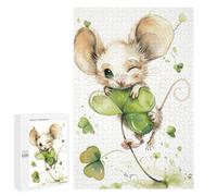 Puzzles for Teenagers 1000 PCS Lucky Mouse with Four-Leaf Clover Puzzle For Teenagers Analysis And Logic Difficult And Challenge Great Gift for Gaming 1000 PCS