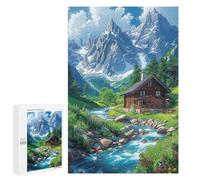Puzzles for Teenagers 1000 PCS Mountain Cabin Scene Puzzles for Teenagers Difficult Challenge Train Your Brain And Hands Brainteaser Family Games 1000 PCS
