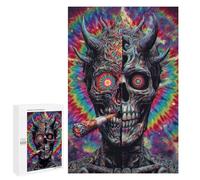 Puzzles for Teenagers 1000 PCS Psychedelic Demon Smoking Art Print Puzzle For Teenagers Staycation Kill Time for Birthday, Chrismas Family Fun & Game Night 1000 PCS