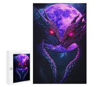 Puzzles for Teenagers 1000 PCS Purple Dragon Moon Art Print Puzzles for Teenagers Difficult Challenge Train Your Brain And Hands Brainteaser Family Games 1000 PCS