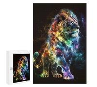 Puzzles for Teenagers 1000 PCS Rainbow Lion Art Print-2 Jigsaws for Adults Puzzle Pattern Assembly Challenging To Complete Family Fun & Game Night 1000 PCS