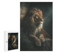 Puzzles for Teenagers 1000 PCS Regal Lion Portrait Puzzles for Teenagers Difficult Challenge Train Your Brain And Hands Brainteaser Family Games 1000 PCS