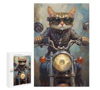 Puzzles for Teenagers 1000 PCS Rider Cat Biker Style -2 Puzzle For Teenagers Staycation Kill Time for Birthday, Chrismas Family Fun & Game Night 1000 PCS
