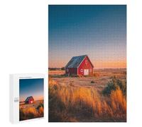 Puzzles for Teenagers 1000 PCS Rustic Red Barn Sunset Puzzles for Teenagers Difficult Challenge Train Your Brain And Hands Brainteaser Family Games 1000 PCS