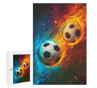 Puzzles for Teenagers 1000 PCS Soccer Ball Fire And Ice Puzzles for Teenagers Difficult Challenge Train Your Brain And Hands Brainteaser Family Games 1000 PCS