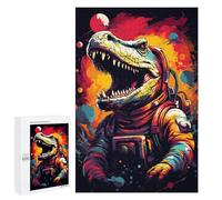 Puzzles for Teenagers 1000 PCS Space Dinosaur Astronaut Art Print Jigsaw for Teenagers Enhance Memory Challenging To Complete Challenging Game Toys 1000 PCS