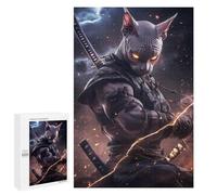 Puzzles for Teenagers 1000 PCS Sphynx Cat Samurai Warrior Animal Jigsaws for Adults Puzzle Pattern Assembly Challenging To Complete Family Fun & Game Night 1000 PCS