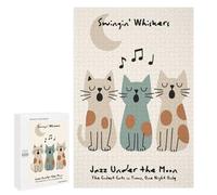 Puzzles for Teenagers 1000 PCS SwinginWhiskers Jazz Cats Jigsaws for Adults Puzzle Pattern Assembly Challenging To Complete Family Fun & Game Night 1000 PCS