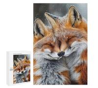 Puzzles for Teenagers 1000 PCS Two Foxes Cuddling in The Snow Jigsaws for Adults Puzzle Pattern Assembly Challenging To Complete Family Fun & Game Night 1000 PCS
