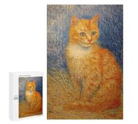 Puzzles for Teenagers 1000 PCS Vincent Van Gogh's Cat Painting Puzzle For Teenagers Staycation Kill Time for Birthday, Chrismas Family Fun & Game Night 1000 PCS