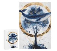 Puzzles for Teenagers 1000 PCS Whale And Tree Art Print Puzzle For Teenagers Staycation Kill Time for Birthday, Chrismas Family Fun & Game Night 1000 PCS