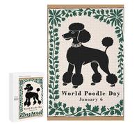 Puzzles for Teenagers 1000 PCS World Poodle Day Art Jigsaws for Adults Puzzle Pattern Assembly Challenging To Complete Family Fun & Game Night 1000 PCS