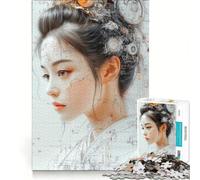 Puzzles for Teenagers 1000 Piece A Beautiful Cyberpunk Geisha, Impossible Game, Difficult Challenge, Unique Birthday And Gifts 38x52cm