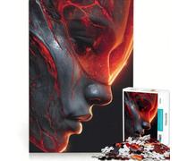 Puzzles for Teenagers 1000 Piece Abstract Face with Veins And Glow, Impossible Game, Difficult Challenge, Unique Birthday And Gifts 38x26cm