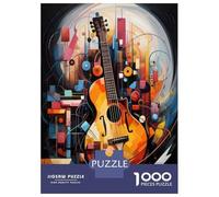 Puzzles for Teenagers 1000 Piece Abstract Guitar Art Print Jigsaw for Adults Brain Teaser Game Analysis And Logic Challenging Game Gifts 38x26cm/1000pcs