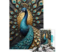 Puzzles for Teenagers 1000 Piece Abstract Peacock Kintsugi Puzzle for Adults Relax Games Pattern Assembly Unique Birthday And Xmas Gifts (Size 38x26cm)