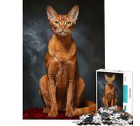 Puzzles for Teenagers 1000 Piece Abyssinian Cat Portrait Family Games Challenging Game Toys Great Gifts for Games Stress Reliever (Size 75x50cm)
