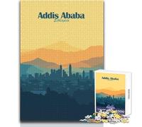 Puzzles for Teenagers 1000 Piece Addis Ababa Skyline Challenging Game Toys Family Activities Educational Toy Size 38x52cm