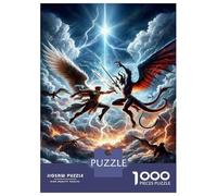 Puzzles for Teenagers 1000 Piece Angel Vs Demon Epic Battle Artwork Jigsaw Puzzle Brain Teaser Game Presents for Women Christmas Birthday Gifts 52x38cm/1000pcs