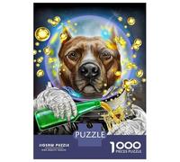 Puzzles for Teenagers 1000 Piece Astronaut Pit Bull Dog Puzzles for Adults Brain Teaser Game Improve Memory Fun Activities at Home 70x50cm/1000pcs