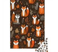 Puzzles for Teenagers 1000 Piece Autumn Foxes Pattern-1 Puzzles for Adults Brain Teaser Game Improve Memory Fun Activities at Home 38x26cm/1000pcs