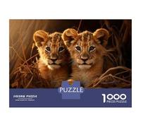 Puzzles for Teenagers 1000 Piece Baby Lion Cubs in Nest Jigsaws for Adults Toy Wall Decor Perfect Decoration Unique Birthday And Xmas Gifts 52x38cm/1000pcs