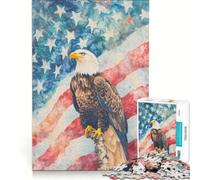 Puzzles for Teenagers 1000 Piece Bald Eagles Patriotic, Brain Teaser Game, Challenging To Complete, Deal As Gifts for The Whole Family 50x75cm