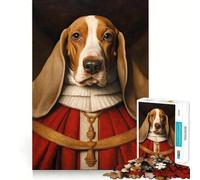 Puzzles for Teenagers 1000 Piece Basset Hound The Pope Fine Cut Art Smart Mind Activity Cozy Time Play Christmas Calm Gift (50x75cm)